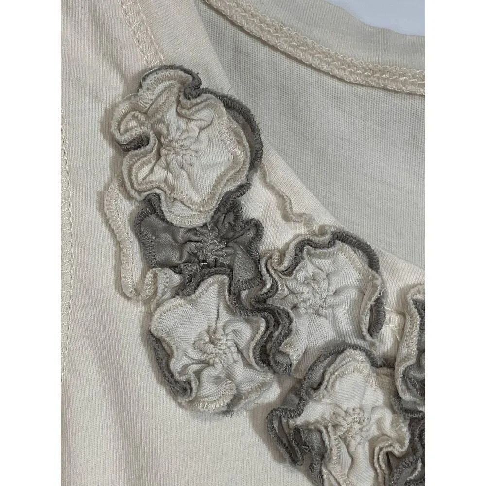 Garnet Hill Sleeveless Dress Embellished Floral Off White Size 12 children - Picture 8 of 9